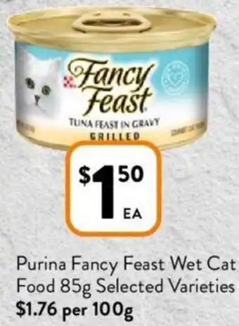 Foodworks Purina Fancy Feast Wet Cat Food 85g offer