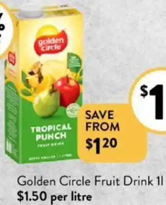 Foodworks Golden Circle Fruit Drink 1l offer