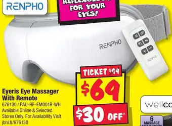 JB Hi-Fi Eyeris Eye Massager With Remote offer