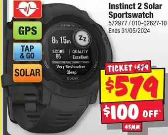 JB Hi-Fi Instinct 2 Solar Sportswatch offer