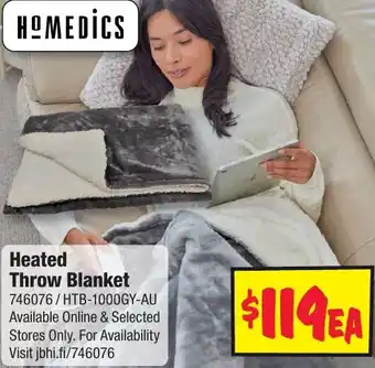 JB Hi-Fi Heated Throw Blanket offer