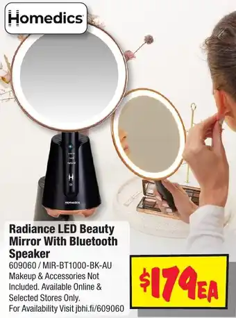 JB Hi-Fi Radiance LED Beauty Mirror With Bluetooth Speaker offer