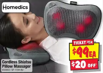 JB Hi-Fi Cordless Shiatsu Pillow Massager offer