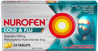 Discount Drug Stores Nurofen Cold & Flu 24 Tablets offer