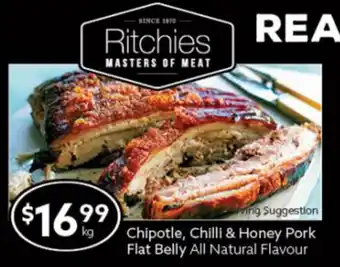 Ritchies Chipotle, Chilli & Honey Pork Flat Belly All Natural Flavour offer