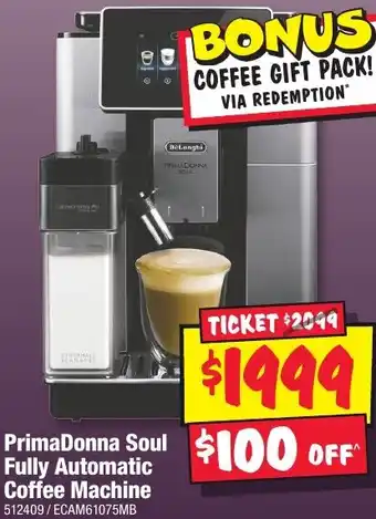 JB Hi-Fi PrimaDonna Soul Fully Automatic Coffee Machine offer