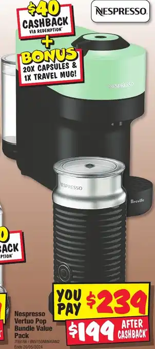 JB Hi-Fi Nespresso Vertuo Pop Bundle Value Pack offer