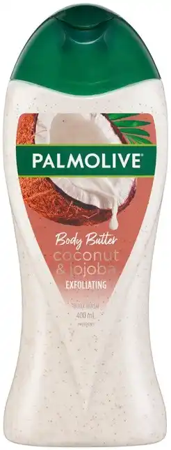 Discount Drug Stores Palmolive Body Butter Coconut & Jojoba Exfoliating Body Wash 400mL offer