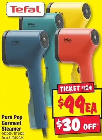 JB Hi-Fi Pure Pop Garment Steamer offer