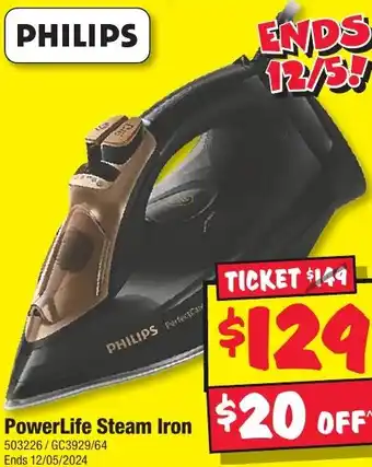 JB Hi-Fi PowerLife Steam Iron offer