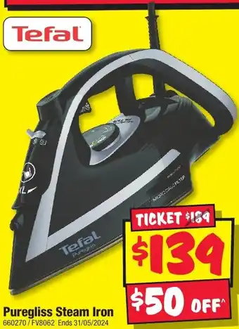 JB Hi-Fi Puregliss Steam Iron offer