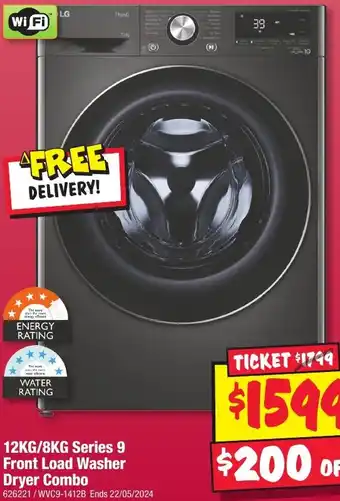 JB Hi-Fi 12KG/8KG Series 9 Front Load Washer Dryer Combo offer