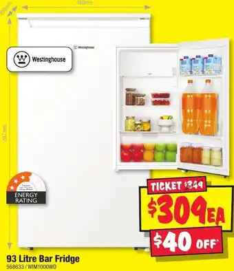 JB Hi-Fi 93 Litre Bar Fridge offer