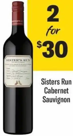 Liquorland Sisters Run Cabernet Sauvignon offer