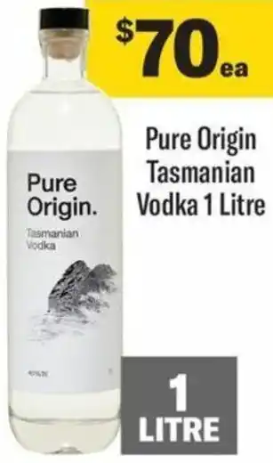 Liquorland Pure Origin Tasmanian Vodka 1 Litre offer