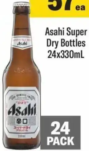 Liquorland Asahi Super Dry Bottles 24x330mL offer