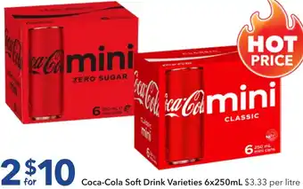 Ritchies Coca-Cola Soft Drink Varieties 6x250mL offer