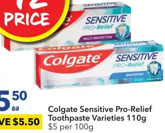 Ritchies Colgate Sensitive Pro-Relief Toothpaste Varieties 110g offer