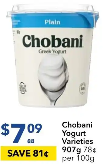 Ritchies Chobani Yogurt Varieties 907g offer