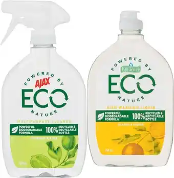 Coles Ajax Eco Multipurpose or Bathroom Cleaner 450mL or Palmolive Eco Dishwashing Liquid 450mL offer