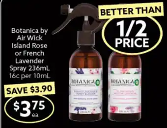 Ritchies Botanica by Airwick Island Rose or French Lavender Spray 236ml offer