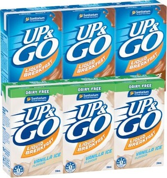 Coles Sanitarium Up&Go Liquid Breakfast 3x250mL offer