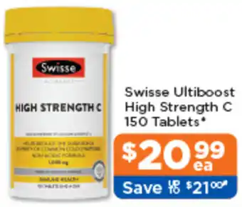 Good Price Pharmacy Swisse Ultiboost High Strength C 150 Tablets offer