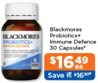 Good Price Pharmacy Blackmores Probiotics+ Immune Defence 30 Capsules offer