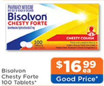 Good Price Pharmacy Bisolvon Chesty Forte 100 Tablets offer