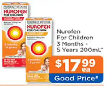 Good Price Pharmacy Nurofen For Children 3 Months - 5 Years 200mL offer