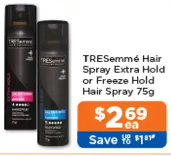 Hair Spray Extra Hold or Freeze Hold Hair Spray 75g