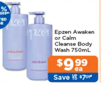 Good Price Pharmacy Epzen Awaken or Calm Cleanse Body Wash 750ml offer