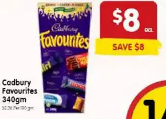 Spar Cadbury Favourites 340gm offer