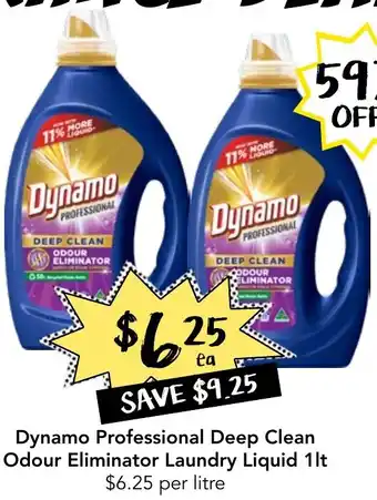 Drakes Dynamo Professional Deep Clean Odour Eliminator Laundry Liquid 1L offer