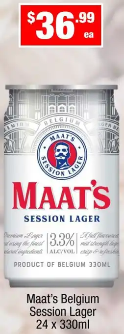 Liquor Stax Maat's Belgium Session Lager 24 x 330ml offer