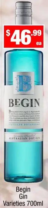 Liquor Stax Begin Gin Varieties 700ml offer