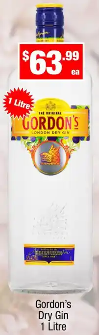 Liquor Stax Gordon's Dry Gin 1 Litre offer