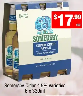 Liquor Stax Somersby Cider 4.5% Varieties 6 x 330ml offer