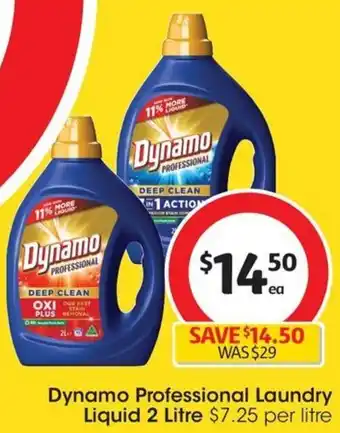 Coles Dynamo Professional Laundry Liquid 2 Litre offer