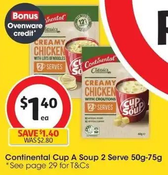 Coles Continental Cup A Soup 2 Serve 50g-75g offer