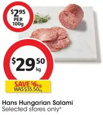 Coles Hans Hungarian Salami offer