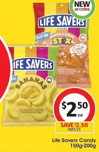 Coles Life Savers Candy 150g-200g offer