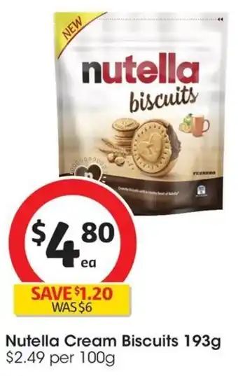 Coles Nutella Cream Biscuits 193g offer