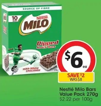 Coles Nestlé Milo Bars Value Pack 270g offer