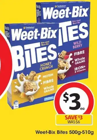 Coles Weet-Bix Bites 500g-510g offer