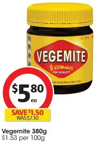 Coles Vegemite 380g offer