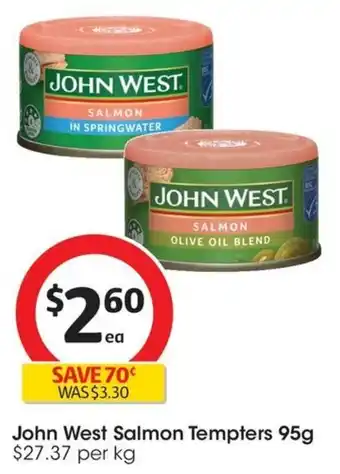 Coles John West Salmon Tempters 95g offer