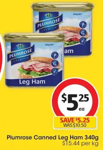 Coles Plumrose Canned Leg Ham 340g offer