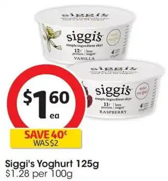 Coles Siggi's Yoghurt 125g offer