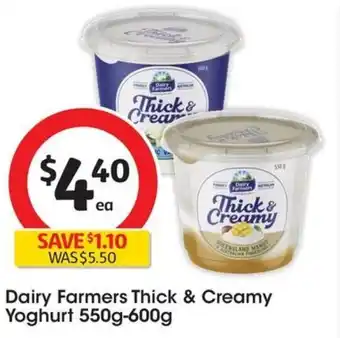 Coles Dairy Farmers Thick & Creamy Yoghurt 550g-600g offer